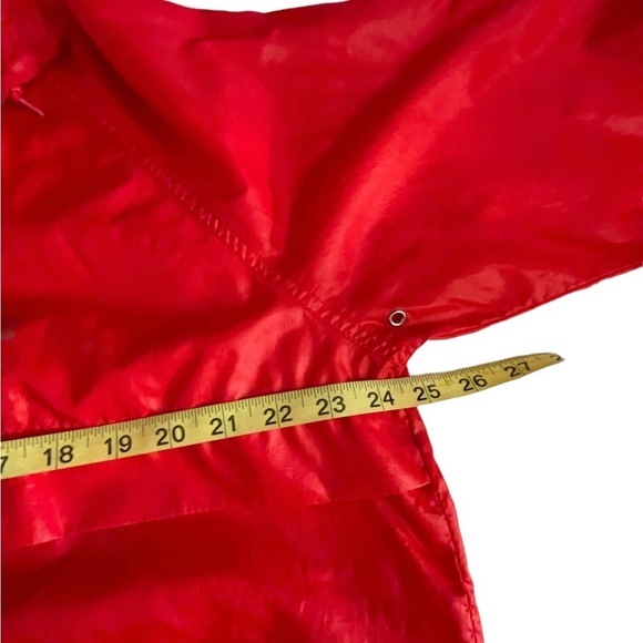 VTG Levis Olympic 80s red lightweight pullover hooded 3/4 zip Windbreaker large - Picture 11 of 12